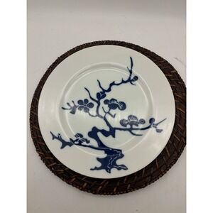 2 Vintage Dinner Plates Prunier De Chine Cobalt (Positive) By FITZ & FLOYD Rare